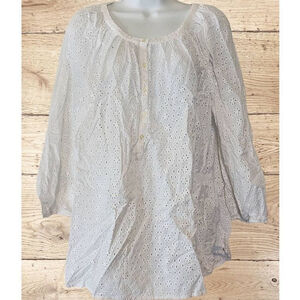 Chaps White Lace Blouse